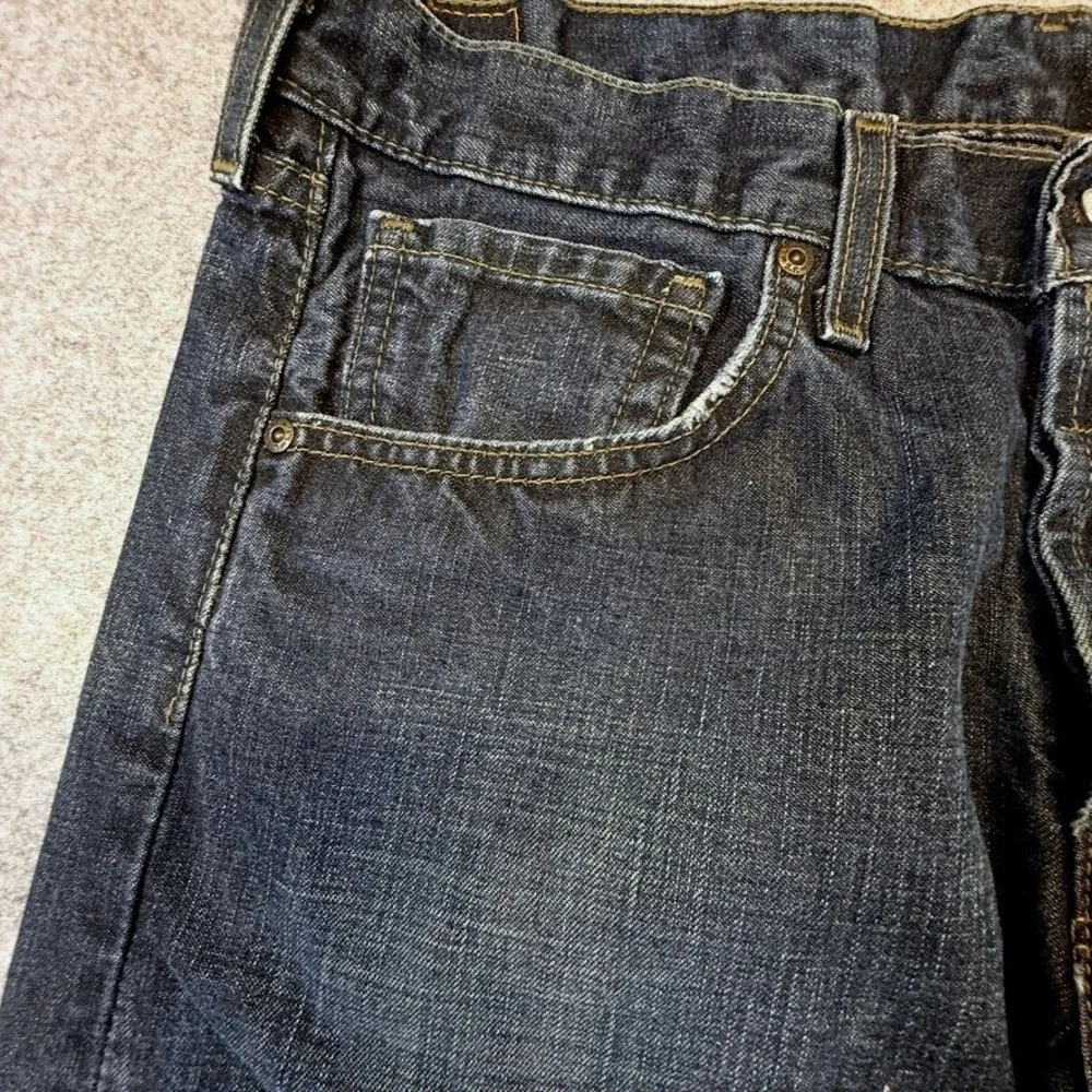 Levis 502 Superlow Button Fly Jeans Dark Wash Straight Leg Made in USA VTG 33x32